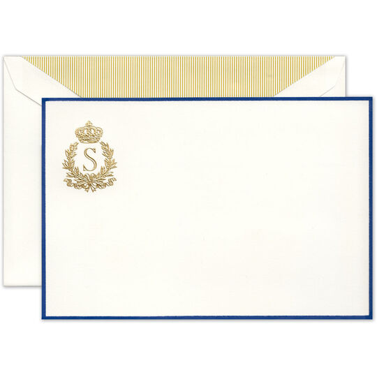 Hand Engraved Monogram on Border Correspondence Cards